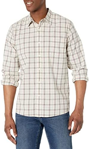 Мъжка риза от еластичен поплин Goodthreads Slim-fit с дълги ръкави (предлага в модели на Big & Tall)