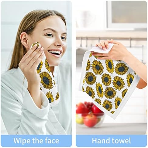Кърпички за миене на съдове Kigai Sunflowers от Памук, 6 Опаковки, Добре Абсорбиращи и мека На допир хавлиени Кърпи за пръстите