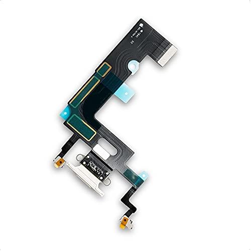 Докинг конектор MMOBIEL, съвместим с iPhone XR - 6,1 инча - 2018 г. - Гъвкав кабел за порт за зареждане - Смяна на порта за слушалки / микрофон / антени - с Вкл. Отвертка - Бели