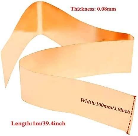 ZHENGYYUU Латунная плоча от меден лист Латунная плоча от фолио от ламарина Cu Широко използван в експеримента DIY 0.08mmx100mmx1m Дъска