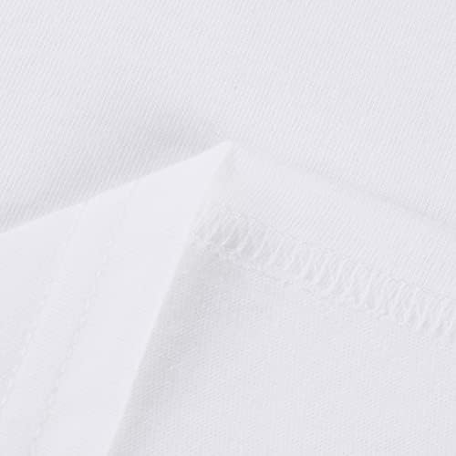 Amikadom Бели Тениски с кръгло деколте за Юноши и девойки, Подарък За Рожден Ден, Ризи с Къс ръкав, Тениски с Изображение на Лицето и Писмото принтом 2023 QQ XL