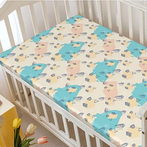Чаршаф за легло в пастелни цветове, Стандартен Чаршаф за матрак на детско креватче Меки и Дишащи Кърпи -Бебешки кърпи за момиче