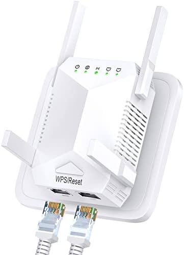 WiFi Удължител, 2023 5 Ghz 1200 Mbps WiFi Продължавам Усилвател на сигнала за дома - Обхваща площ от 8000 квадратни метра и 45 устройства,