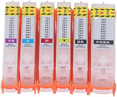 6 Цветно Мастило Касета за принтер, Комплект касети с Перфектен ПП за еднократна употреба с прозрачен печат за офис (480-481)