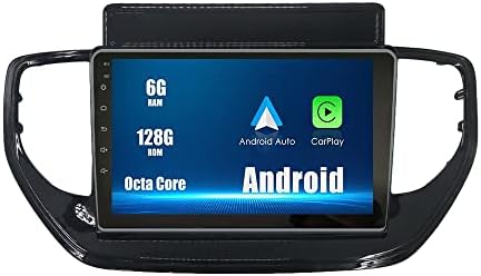 Андроид 10 Авторадио Автомобилната Навигация Стерео Мултимедиен плейър GPS радио 2.5 D Сензорен екран за Hyundai Verna 2020-2021 RHD Восьмиядерный 6 GB RAM И 128 GB ROM (CarPlay/ Android Auto)