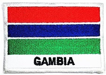 Kleenplus 3 бр., 1,7X2,6 инча. Нашивка с флага Гамбия, военен тактически знаме, емблема, униформа, с костюм, sew-железни ивици, националното знаме на страната, бродирани апликац