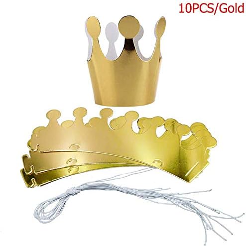 10 бр. шапки с хартиена корона, златна шапка принц, принцеса рожден ден, royal crown за сватбеното тържество