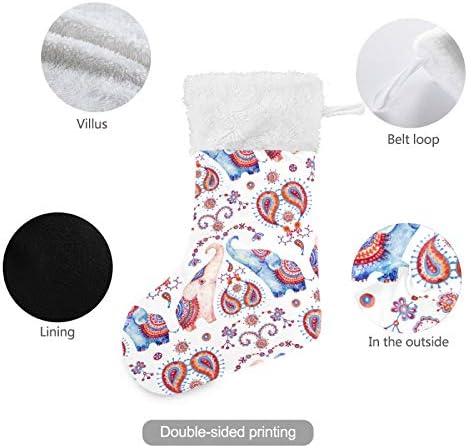 Коледни Чорапи ALAZA с Племенни орнаменти във формата на Слон и Вратовръзки, Класически Персонализирани Големи Чулочные Украса