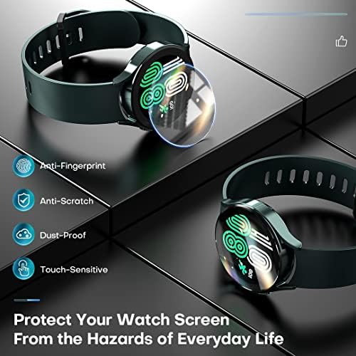 TOCOL [6 опаковки] Защитно фолио за Samsung Galaxy Watch 4 44 мм, Защитен слой от закалено стъкло за Galaxy Watch 4 44 мм, твърдост