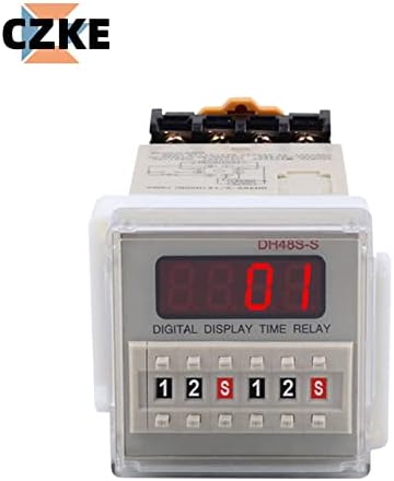 XIRIXX Dh48s-2z Реле за време с цифров дисплей, Таймер регулатор на времето за закъснение на включване 2NO2NC (Размер: AC380)