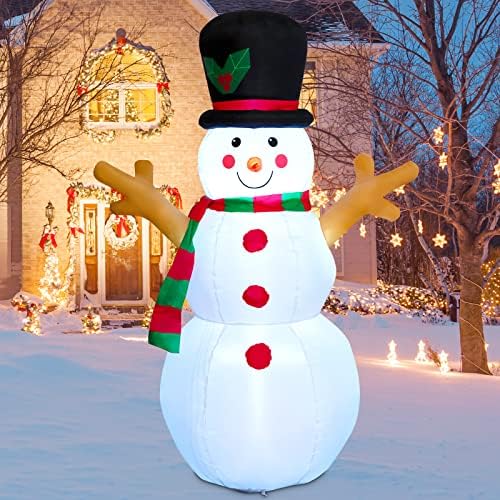 Надуваем Снежен човек GOOSH Коледна украса на открито, Надуваем Снежен човек, Коледна украса на двора, с Браншовите, Ръчна Работа, Надуваеми