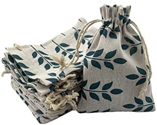 Palmhomee Опаковка от 12 Памучни мешочков с модел, Подаръчни торбички, Пликове за предложения, Чанти за съхранение с завязками, Муслиновые