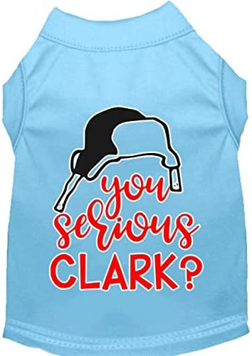 Ти сериозно, Кларк? Тениска за кучета с Трафаретным принтом Синьо Lg