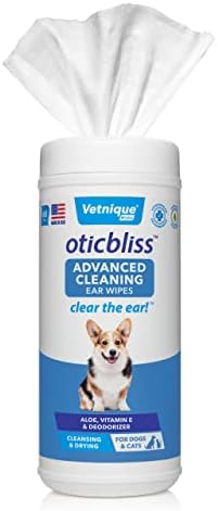 Лечебни ушни капки Oticbliss и салфетки Oticbliss Advanced Cleaning Wipes XL (60 Ct) Съчетават в себе си съвременни средства за почистване на ушите с Лечебни ушни капки за кучета и са много