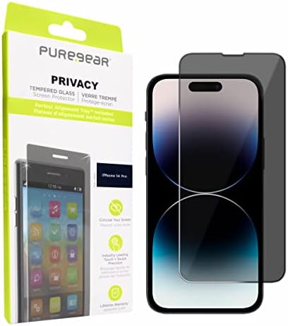 Защитно фолио PureGear от 2-полосного закалено стъкло за защита на екрана, съвместим с Apple iPhone 14 Pro (2022) 6,1 , пълно покритие