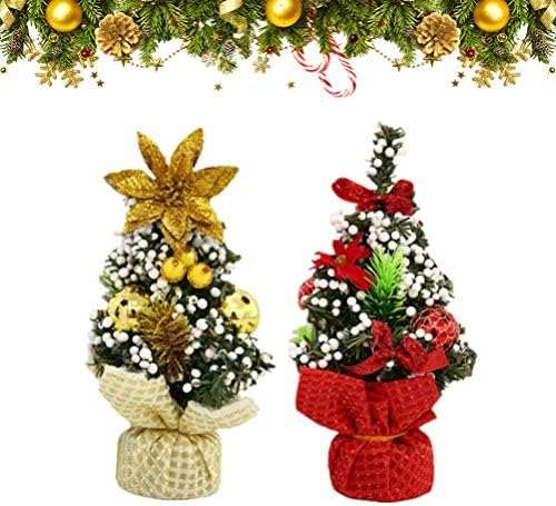 Toyvian 2 бр Миниатюрна Изкуствена Коледна Елха Бор Настолни Украса на Коледни Централните Елементи за Маси