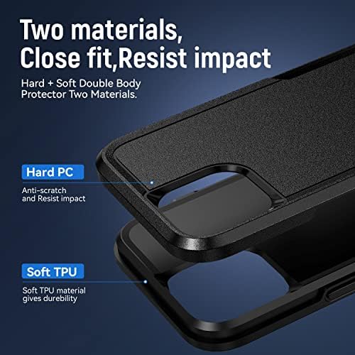 Устойчив на удари калъф за мобилен телефон, съвместим с iPhone 14 Pro Max - Защита от падане на военен клас 360o - Меки ръбове от TPU за надеждно улавяне, противоударная матово п