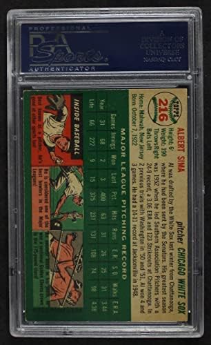 1954 Topps 216 Ел Сима Чикаго Уайт Сокс (бейзболна картичка) PSA PSA 7,00 Уайт Сокс