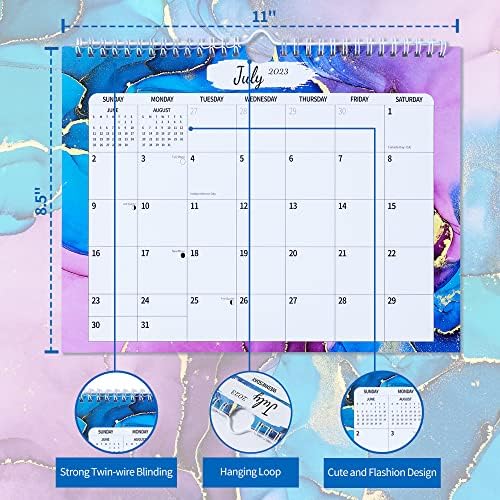 Стенен Календар на 2023-2024 години, Тапети за Стенен календар с юли 2023 г. до декември 2024 г. на 18 месеца, с Дебелина 11 × 8,5 инча, В