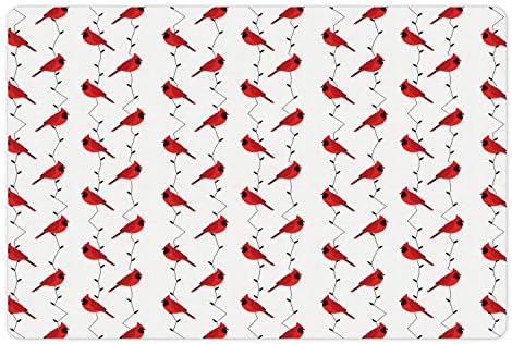 Foldout Подложка за домашни любимци Cardinal Bird за храна и вода, долно Оттичане фигура с всяка една Животните и Тънки Клони, Правоъгълен