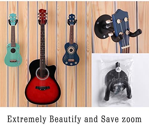 Закачалка за китара HONESTY, 4 опаковки, за стенни закачалки, Кукички за китара премиум-клас, идеални за музикални магазини, търговци на Дребно / Спални / барове, Черен