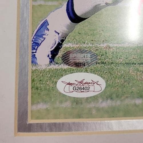 Снимка на Рей Люис с автограф в рамка с размер 8x10 Балтимор Рейвънс ~ Холографска снимка на JSA - Снимки NFL с автограф