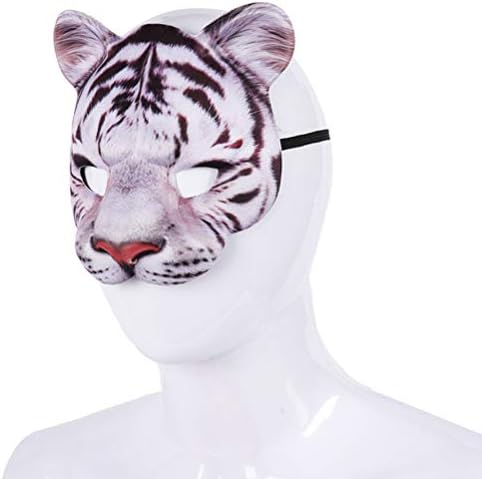 PartyKindom 1 комплект Карнавал маски за лице Тигър на Хелоуин Тигър (Бяло-жълт) за партията Хелоуин в чест на Хелоуин