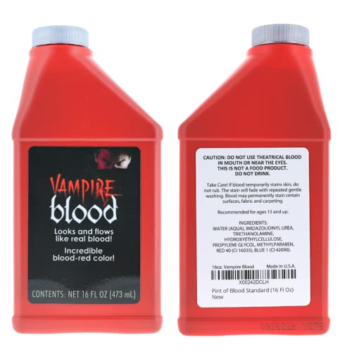 Кръвта на вампир - 2 ОПАКОВКИ! - Идеален за специални ефекти, костюми на Хелоуин и Cosplay Същества, 2 Бутилки фалшива Кръв по 16 грама