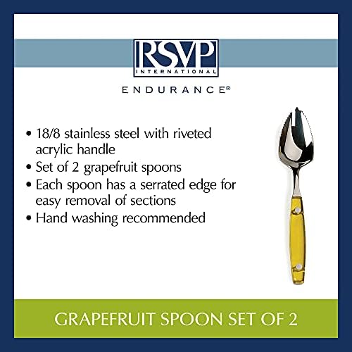 Набор от инструменти RSVP International Endurance Grapefruit от неръждаема стомана могат да се мият в съдомиялна машина, комплект лъжици