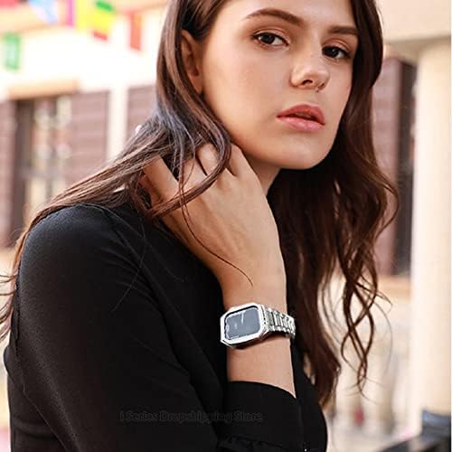 KANUZ 45 мм Комплекта модификация с диаманти за Apple Watch Band Mod Set 45 мм Корпус от Неръждаема Стомана, с каишка за Iwatch Series 7 Аксесоари