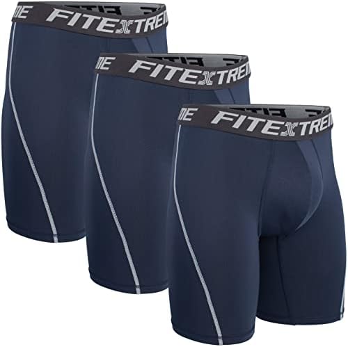 Мъжки Компресия Шорти FITEXTREME, 3 Опаковки, Окото Cool Dry, За Спортната тренировка При Движение