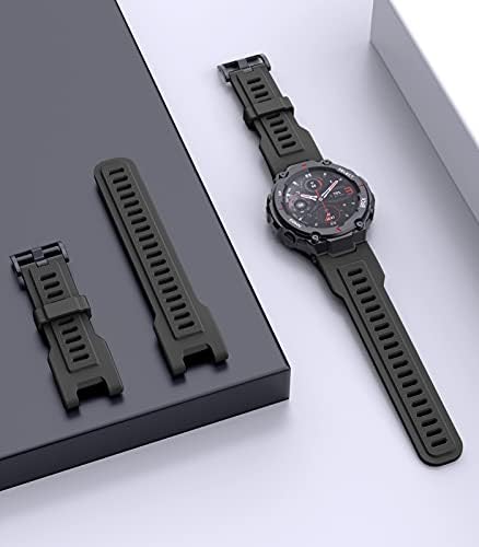 Спортен каишка MoKo, Съвместим с Huami T-Rex/T-Rex Pro, Мек Силикон каишка за часовник, Регулируем Взаимозаменяеми каишка