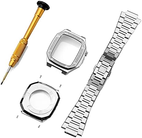 НАКЛАДКИ За Apple Watch каишка 41 мм 44 мм 45 мм Калъф + каишка за iWatch серия SE 8 7 6 5 Гумени Гривни за Apple Watch каишка от неръждаема стомана