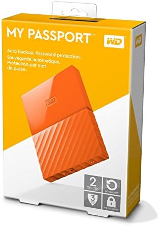 Преносим външен твърд диск WD 2TB Orange USB 3.0 My Passport (WDBYFT0020BOR-WESN)