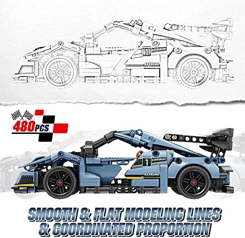Набор от играчки HEGOAI Racing Super Cars Building за децата, феновете на автомобили-шампиони за момчета на възраст от 8 до 14 години (480 бр.)