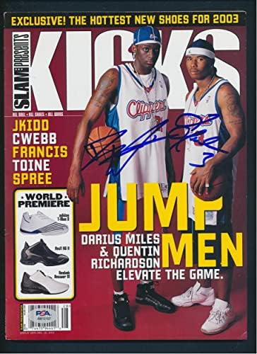 Дариус Майлс и Куентин Ричардсън Подписаха Автограф в списание PSA / DNA AM13107 - Списания НБА с автограф