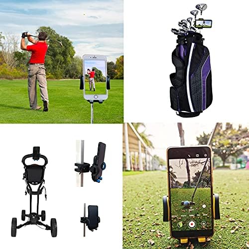 UEVERHI Регулируем държач за мобилен телефон Golf Cart, здрав и издръжлив | Работи с количка за голф или толкателем, клюшками за голф