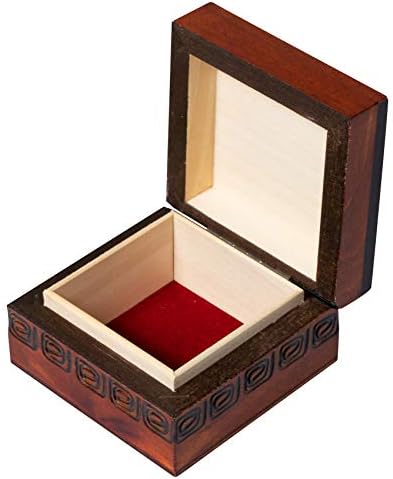 Дървена кутия за Artisan Owl Polish Ръчно изработени Red Flower 3 червено-интериор, идеална за сувенири и специални предмети