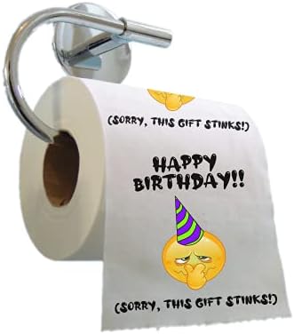 Честит рожден Ден (Съжалявам, че този подарък смърди) - е Забавна тоалетна хартия - Забавен подарък - Руло тоалетна хартия с принтом - Нов подарък за рождения Ден и Глу