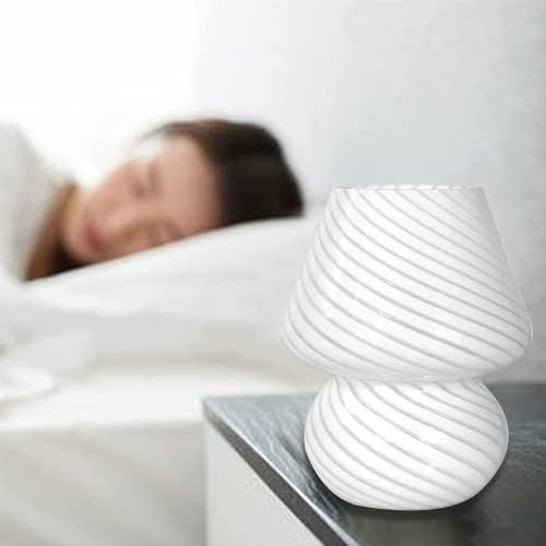 KOXHOX Стъклена Гъби Лампа за Спални, Эстетичная Модерна Гъби Лампа, Нощно Шкафче, нощна светлина с 3 Цветя USB за Творчески подарък