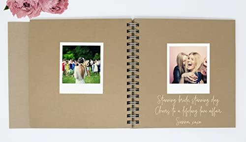 Модерна книга за Гости в Селски стил За снимки Polaroid, Сватби Instax, Булчински душ в селски стил, 8.5 x 8.5 инча, 90 крафт-листа Фотохартия