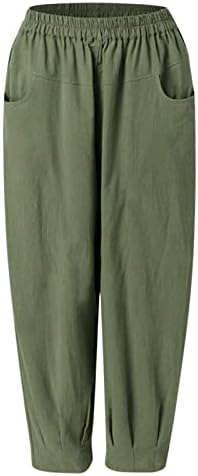 MIASHUI дамски спортни панталони, ежедневни дамски ежедневни обикновена памучни панталони със свободни джобове, бизнес и ежедневни