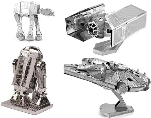 Комплекти 3D-модели метални Земята - Star Wars Set of 4 - TIE Fighter Дарт Вейдър, R2-D2, AT-AT, Millenium Falcon