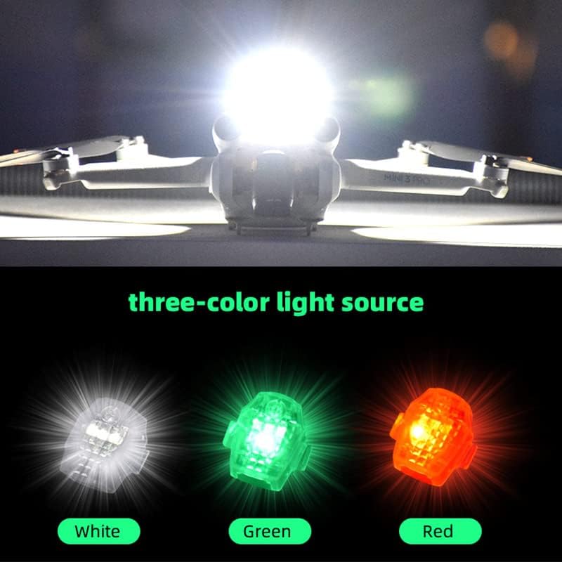 Стробоскопические Светлини Дрона TECKEEN За да се предпази От Сблъсъци, Нощни Полетна светлини 3 Цвята за DJI Mini PRO 3 AIR2S MINI2