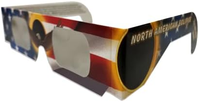 Очила Eclipse - 10 двойки - Одобрени от AAS - Сертифицирани по ISO, безопасни за всички слънчеви затъмнения - (Patriotic Eagle)