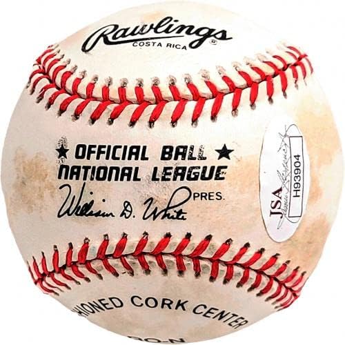 Текс Клевенджер С Автограф от Официалния представител на NL Baseball Ню Йорк Янкис JSA H93904 - Бейзболни топки с автографи