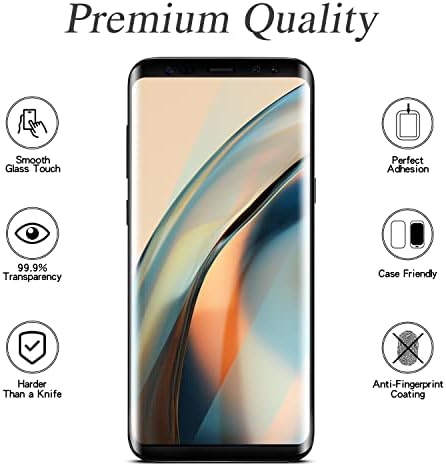 MAYtobe Предназначен за Samsung Galaxy S8 Plus Защитно фолио за екран от закалено стъкло, 3D Напълно Извита Точкова матрица, HD прозрачен,
