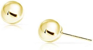 SOLIDGOLD - Обеци-карамфил от 14-каратово Този злато с топки 3-8 мм | Жълто, Розово и Бяло Злато