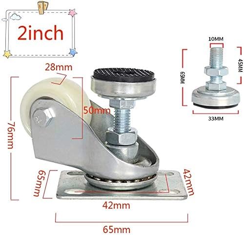 Набор от промишлени ротационни ролкови колела LumeCube от 4 броя (40/50 мм) Колела за тежки условия на работа, Регулируеми, Безопасни
