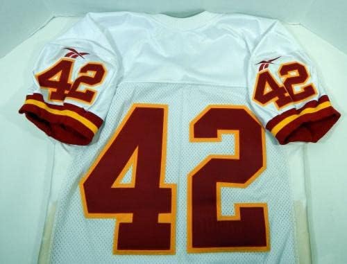 1997 Kansas City Chiefs #42 Game Пуснати на Бялата Фланелка 46 DP15595 - Използваните тениски за игри NFL без подпис